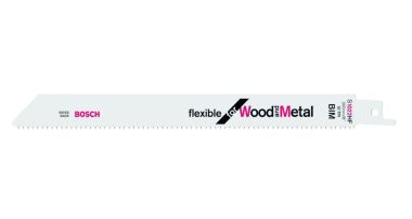 Bosch Blauw Accessoires 2608656636 S1022HF Reciprozaagblad Flexible for Wood and Metal 200 mm 100 stuks
