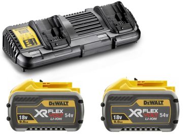 DeWalt Accessoires DCB132X2-QW FlexVolt Starter Kit - 2 x FlexVolt accu 54V 9,0Ah Li-Ion + DCB132 Dubbellader