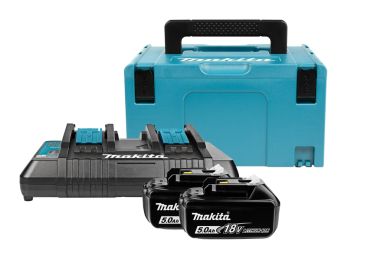 Makita Accessoires 197629-2 Starterskit - 2 x Accu BL1850B 18V 5,0Ah + Duo oplader DC18RD in MBox 3