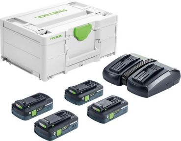 Festool Accessoires 577104 Energie-set SYS 18V 4x4,0/TCL6 DUO- 4 x accupack en oplader in systainer