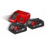 Milwaukee Accessoires 4933459213 M18 NRG-202 - M18 B2 DUO Pack 18V 2.0Ah Redlithium-Ion + Lader M12-18FC - 1