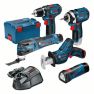 Bosch Blauw 0615990K11 5 Tool Kit - GSR12V-15 + GOP12V-LI + GLI Powerled + GDR12V-105 + GSA12V-14 12V 3 x 2,0Ah in L-Boxx - 1