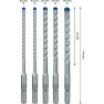 Bosch Blauw Accessoires 2608900198 Expert SDS plus-7X hamerboorset 6/6/8/8/10 mm 5-delig - 4