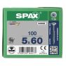 SPAX 0191010500603 Universele schroef 5 x 60 mm, Deeldraad, Verzonken kop, T-STAR plus T20 - 100 stuks - 1