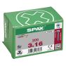 SPAX 0201010300163 Universele schroef 3 x 16 mm, Voldraad, Bolkop, T-STAR plus T10 - 200 stuks - 3