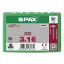 SPAX 0201010300163 Universele schroef 3 x 16 mm, Voldraad, Bolkop, T-STAR plus T10 - 200 stuks - 1