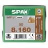 SPAX 0251010801605 HI.FORCE, 8 x 160 mm, 50 stuks, Deeldraad, Discuskop, T-STAR plus T40, 4CUT, WIROX - 1