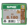 SPAX 0251010801805 HI.FORCE, 8 x 180 mm, 50 stuks, Deeldraad, Discuskop, T-STAR plus T40, 4CUT, WIROX - 1