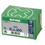 SPAX 1081010350203 Universele schroef 3,5 x 20 mm, Voldraad, Verzonken kop, Kruiskop Z2 - 200 stuks - 2