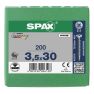 SPAX 1081010350303 Universele schroef 3,5 x 30 mm, Voldraad, Verzonken kop, Kruiskop Z2 - 200 stuks - 1