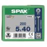SPAX 1081010500403 Universele schroef 5 x 40 mm, Voldraad, Verzonken kop, Kruiskop Z2 - 200 stuks - 1