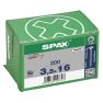 SPAX 1191010350163 Universele schroef 3,5 x 16 mm, Voldraad, Verzonken kop, T-STAR plus T20 - 200 stuks - 3