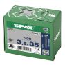SPAX 1191010350353 Universele schroef 3,5 x 35 mm, Voldraad, Verzonken kop, T-STAR plus T20 - 200 stuks - 2