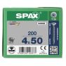 SPAX 1191010400503 Universele schroef 4 x 50 mm, Voldraad, Verzonken kop, T-STAR plus T20 - 200 stuks - 1