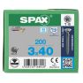 SPAX 1197000300403 RVS schroef 3 x 40 mm, voldraad, verzonken kop, T-STAR T10 - 200 stuks - 1