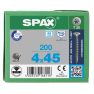 SPAX 1197000400453 RVS schroef 4 x 45 mm, voldraad, verzonken kop, T-STAR T20 - 200 stuks - 1
