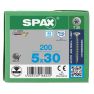 SPAX 1197000500303 RVS schroef 5 x 30 mm, Voldraad, Verzonken kop, T-STAR plus T20 - 200 stuks - 1