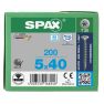 SPAX 1197000500403 RVS schroef 5 x 40 mm, Voldraad, Verzonken kop, T-STAR plus T20 - 200 stuks - 1