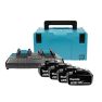 Makita Accessoires 197626-8 Starterskit - 4 x Accu BL1850B 18V 5,0Ah + Duo oplader DC18RD in MBox 3 - 1