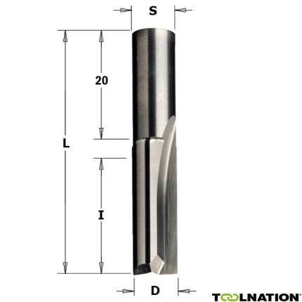 CMT 112.081.11 8 mm Groeffrees snijfrees lang schacht 9,5 x 20 mm - 1