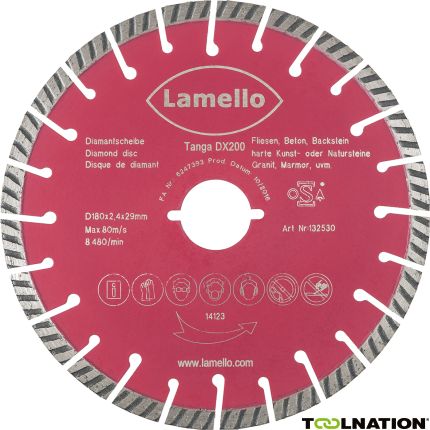 Lamello 132530 Diamantschijf Ø 180 × 2.4 × 29 mm (snijdiepte 60 mm) voor DX200 - 1