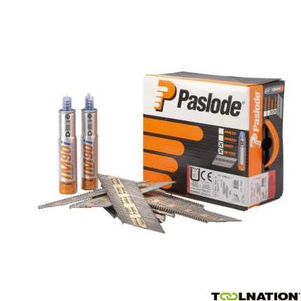 Paslode Bevestiging 142032 Stripnagel 3,1 x 80 glad blank RounDrive (incl. gaspatronen) 2500 stuks - 1