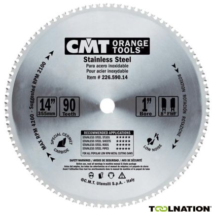 CMT 226.572.10 Dry-cutter zaagblad voor inox, roestvrij staal 254 x 15,87 x 72T - 1