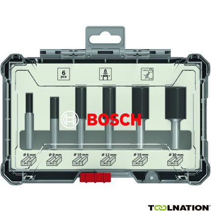 Bosch 2607017466 6-delige rechte freesset met schacht van 8 mm - 1