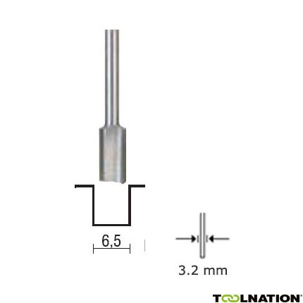 Proxxon 29028 Groeffrees 6.5 mm, schacht 3.2 mm - 1