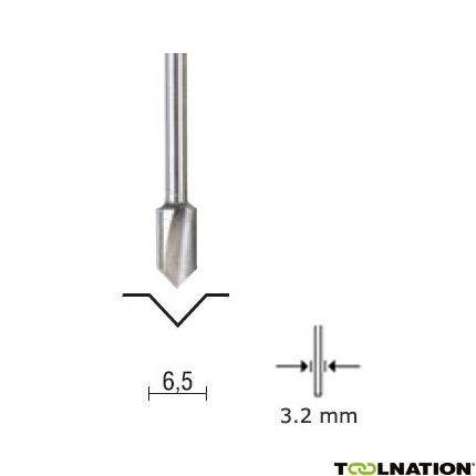 Proxxon 29032 V-groeffrees 6.5 mm, schacht 3.2 mm - 1