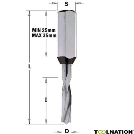 CMT 310.030.22 Drevelboor massief HWM 3mm, schacht 10x31 links - 1