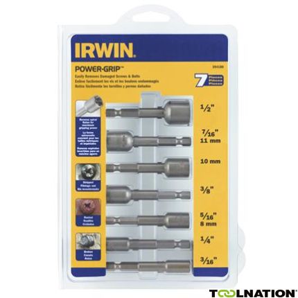 Irwin 394100 Powergripset: 3/16”-1/2”, 7 stuks - 1