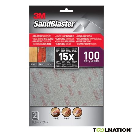 3M 28100SBE Sandblaster UltraFlex Schuurvel Korrel 100 2 stuks - 1
