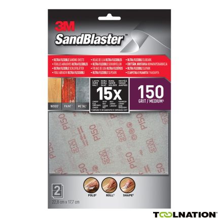 3M 28150SBE Sandblaster UltraFlex Schuurvel Korrel 150 2 stuks - 1