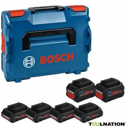 Bosch Blauw Accessoires 1600A02A2T Accu Set in L-Boxx - 4 x Accu ProCore 18V 4.0 Ah + 2 x ProCore 8.0 Ah - 1
