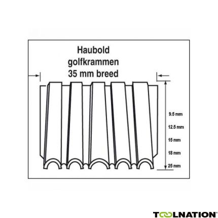 Haubold Bevestiging 504350 Golfkram WN35 - 18 mm Blank 1.575 stuks - 1