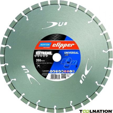 Norton Clipper 70184611438 Extreme Universal Laser Diamant zaagblad 400 x 25,4 mm - 1