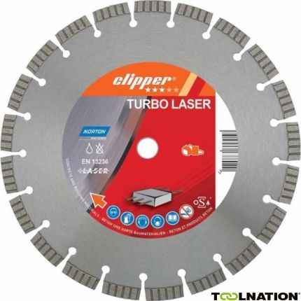 Norton Clipper 70184694471 Classic Turbo Laser Diamant zaagblad 400 x 25,4 mm - 1