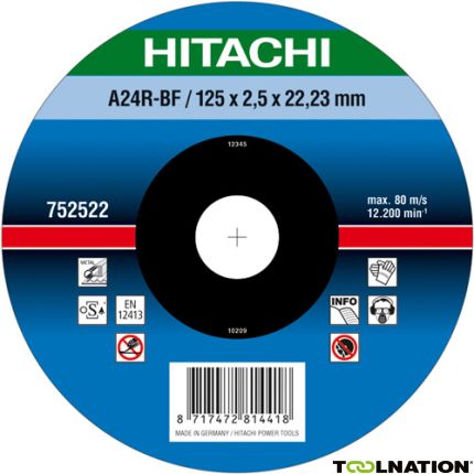 Hitachi Accessoires 752511 A24R Doorslijpschijf voor metaal 115 x 2,5 x 22,23 mm per 25 stuks - 1