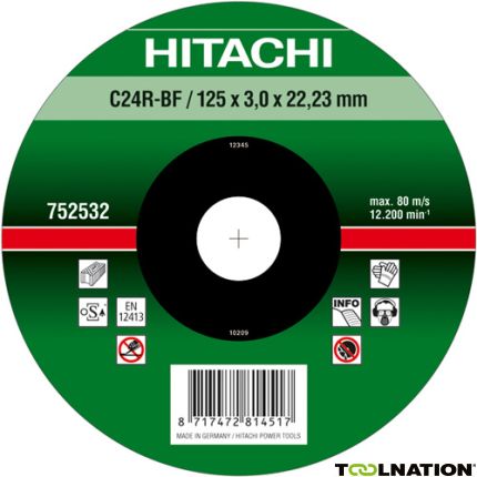 Hitachi Accessoires 752531 C24R Doorslijpschijf voor steen 115 x 3 x 22,23 mm per 25 stuks - 1