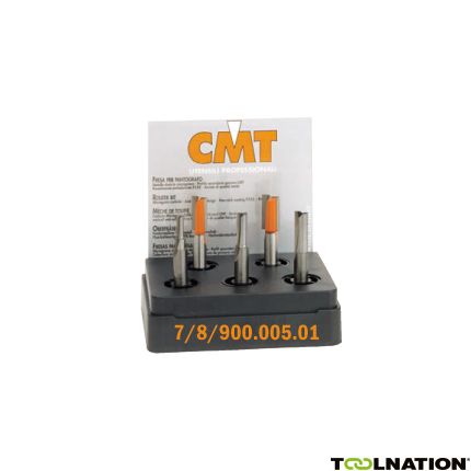 CMT 900.005.01 Set van 5 frezen in pvc kistje schacht 8 mm HM - 1
