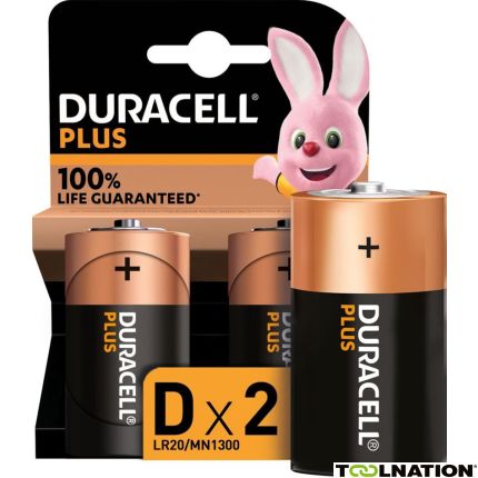Duracell D141988 Alkaline Plus 100 D 2st. - 1