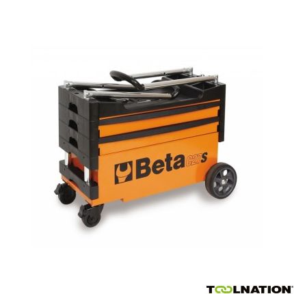 Beta 027000201 C27S Inklapbare mobiele gereedschapswagen 2 Laden Oranje - 1