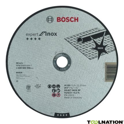 Bosch Blauw Accessoires 2608600096 Doorslijpschijf recht Expert for Inox AS 46 T INOX BF, 230 mm, 2 mm - 1