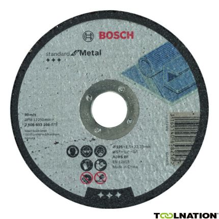 Bosch Blauw Accessoires 2608603166 Doorslijpschijf recht Standard for Metal A 30 S BF, 125 mm, 22,23 mm, 2,5 mm - 1