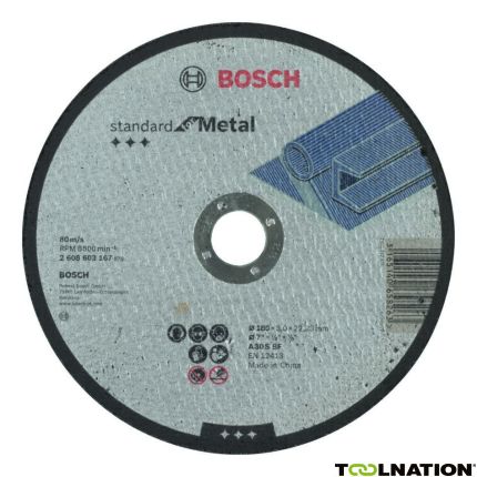 Bosch Blauw Accessoires 2608603167 Doorslijpschijf recht Standard for Metal A 30 S BF, 180 mm, 22,23 mm, 3 mm - 1