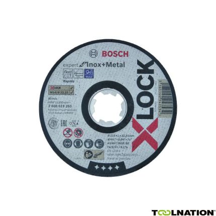 Bosch Blauw Accessoires 2608619263 X-LOCK Doorslijpschijf Expert for Inox + Metal 115 mm AS 60 T INOX BF - 1