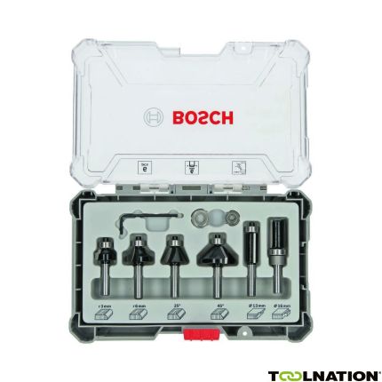 Bosch Blauw Accessoires 2607017468 6-delige kantenfreesset met schacht van 6 mm - 1
