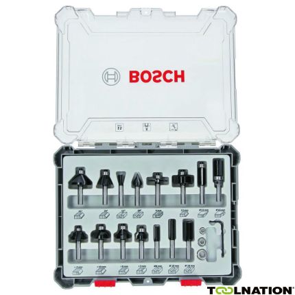 Bosch Blauw Accessoires 2607017472 15-delige gemengde freesset met schacht van 8 mm - 1