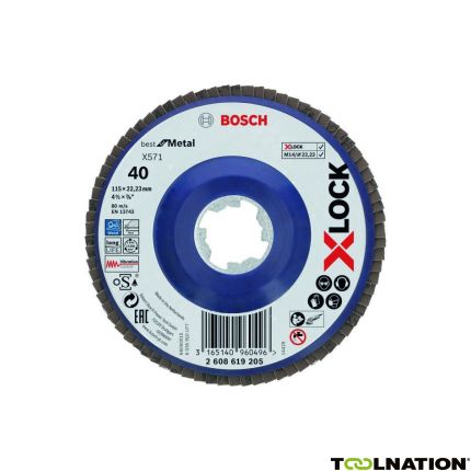 Bosch Blauw Accessoires 2608619205 X-LOCK lamellenschijf Best for Metal recht 115 mm K40 - 1